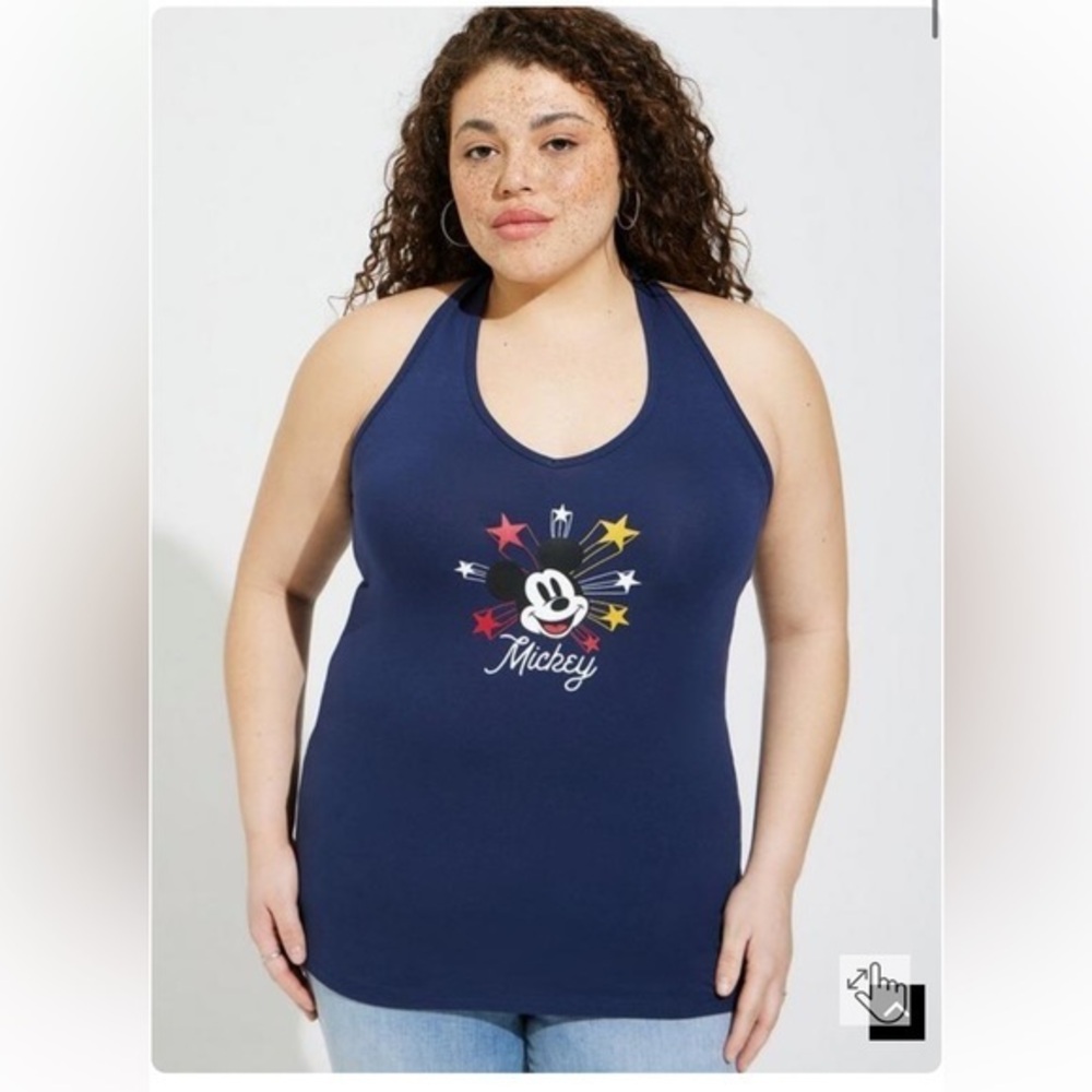New Torrid Disney Americana Mickey Mouse Foxy Sleeveless Halter Top